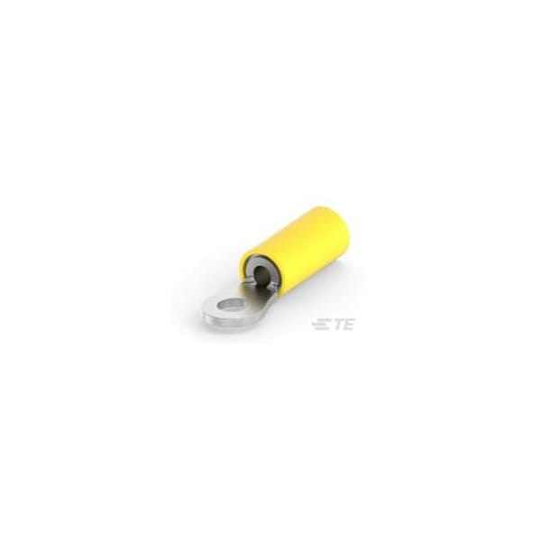 Te Connectivity Ring Terminal, #6 Stud Size, 10 AWG, 300 V, Nylon Insulated, Yellow 2-35107-1 - main
